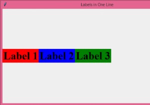 पायथन टिंकर के साथ एक पंक्ति में एकाधिक लेबल कैसे प्रदर्शित करें? 