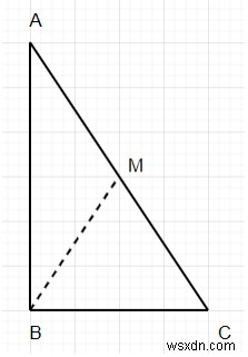 एक समकोण त्रिभुज के मध्य-बिंदु और आधार के बीच कोण खोजने के लिए पायथन प्रोग्राम 