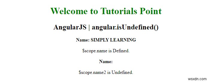 AngularJS - isUndefined () विधि 