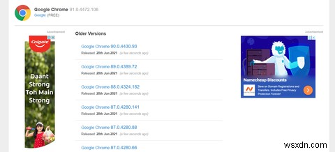 Chrome को पुराने संस्करण में डाउनग्रेड कैसे करें 