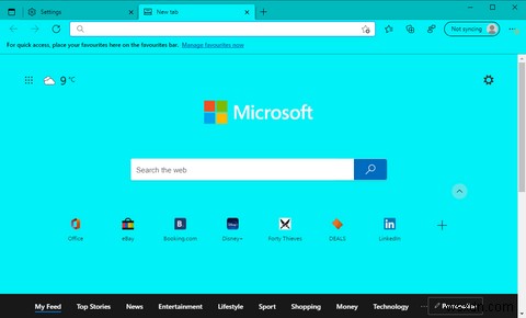 Microsoft एज ब्राउज़र पर कस्टम रंग एक्सेंट ला रहा है