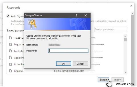 क्रोम में अपने पासवर्ड कैसे आयात और निर्यात करें 