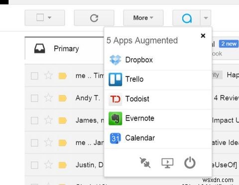 क्रोम के लिए ऑगमेंट आपके जीमेल इनबॉक्स को उत्पादकता डैशबोर्ड में बदल देता है 