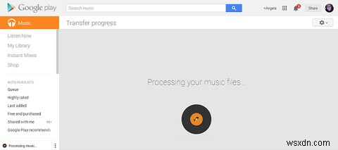 Google Play - संगीत पर अपलोड करने के लिए अपने ब्राउज़र का उपयोग करें 