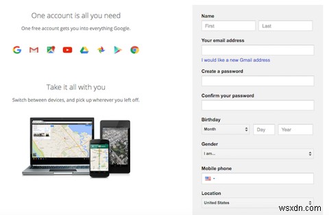 Gmail खाते के बिना Google की सेवाओं का उपयोग कैसे करें