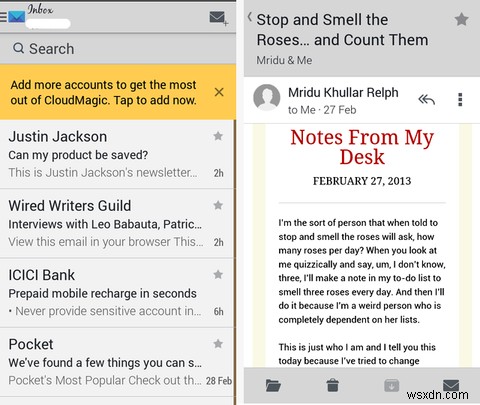 Android के लिए ईमेल ऐप्स:2014 में आजमाने के लिए 3 बेहतरीन विकल्प