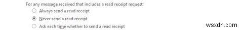 आउटलुक में पठन प्राप्तियों को कैसे बंद करें 