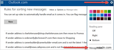 आउटलुक नियमों को अपना ईमेल इनबॉक्स प्रबंधित करने दें