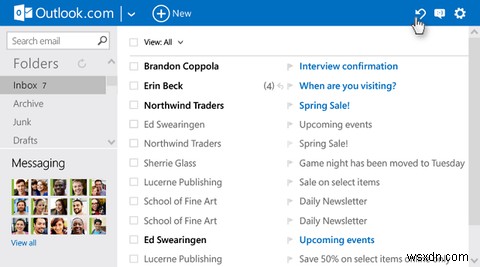 Outlook.com उन्नत नियम प्राप्त करता है, सुविधा पूर्ववत करें, इन-लाइन उत्तर, और अधिक
