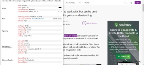 तत्व टूल और ब्राउज़र एक्सटेंशन का निरीक्षण करके वेबपेज फ़ॉन्ट कैसे खोजें