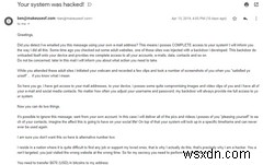 वयस्क वेबसाइट ईमेल घोटाला:चोरों को बिटकॉइन न दें 
