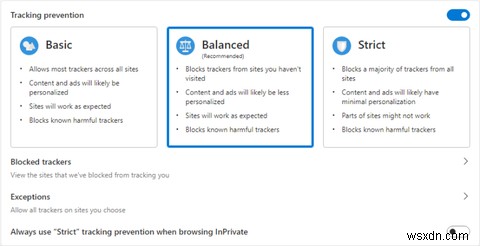 2 Microsoft Edge आपकी गोपनीयता की रक्षा करने के लिए आवश्यक सुविधाएँ