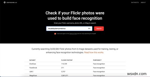 कैसे जांचें कि आपकी फ़्लिकर फ़ोटो का उपयोग चेहरे की पहचान सॉफ़्टवेयर के लिए किया गया था या नहीं