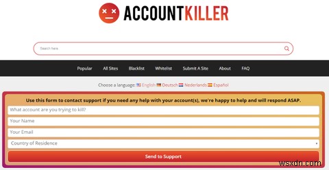 AccountKiller Using का उपयोग करके अपने पुराने ऑनलाइन खातों को कैसे हटाएं 