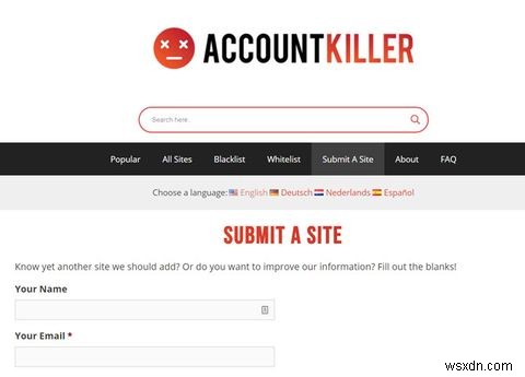 AccountKiller Using का उपयोग करके अपने पुराने ऑनलाइन खातों को कैसे हटाएं 