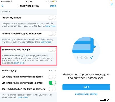 ट्विटर प्रत्यक्ष संदेशों के लिए पठन रसीदों से ऑप्ट आउट कैसे करें 