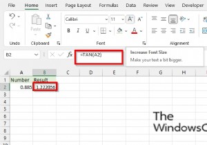 Microsoft Excel में TAN फ़ंक्शन का उपयोग कैसे करें 