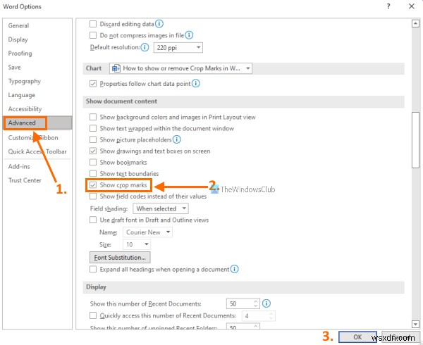 Word में क्रॉप मार्क्स कैसे दिखाएँ या हटाएँ? 