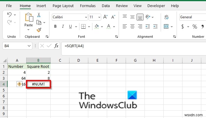 Excel में #NUM त्रुटि कैसे निकालें