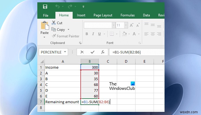 Excel में एकाधिक कक्षों को कैसे घटाना है 