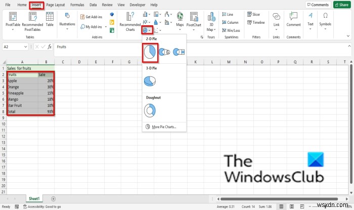 Excel में हाफ पाई चार्ट कैसे बनाएं
