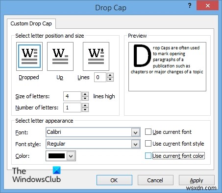 माइक्रोसॉफ्ट प्रकाशक में ड्रॉप कैप कैसे बनाएं 