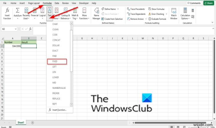 Excel में FIXED फ़ंक्शन का उपयोग कैसे करें 