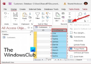 माइक्रोसॉफ्ट एक्सेस में कॉलम को फ्रीज और अनफ्रीज कैसे करें 