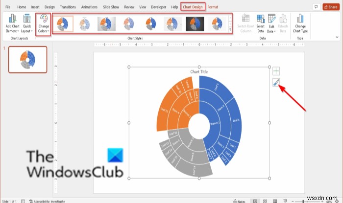 PowerPoint में सनबर्स्ट चार्ट कैसे बनाएं 