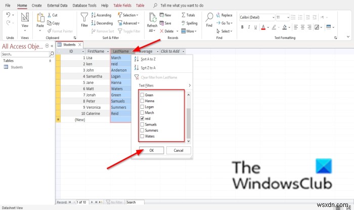 Microsoft Access में रिकॉर्ड कैसे सॉर्ट और फ़िल्टर करें