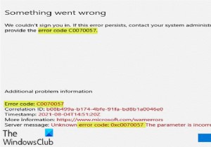 Windows 11/10 . पर Office ऐप्स साइन-इन त्रुटि 0xC0070057 ठीक करें 