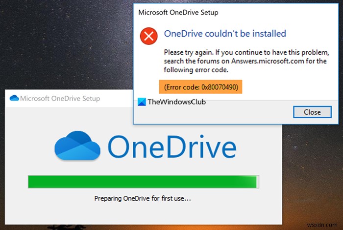 OneDrive व्यक्तिगत वॉल्ट त्रुटि कोड को ठीक करें 0x80070490 