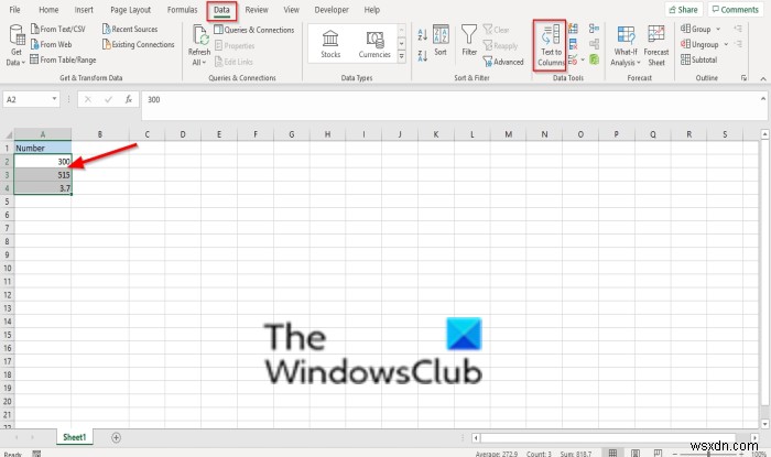 Excel में टेक्स्ट के रूप में संगृहीत संख्याओं को संख्याओं में कैसे बदलें