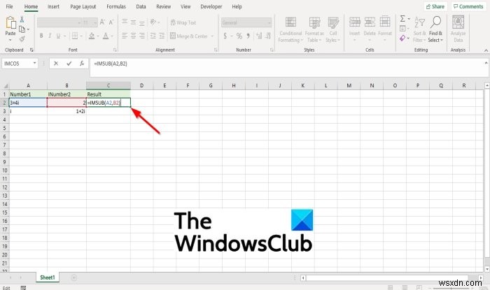 Microsoft Excel में IMSUB फ़ंक्शन का उपयोग कैसे करें 