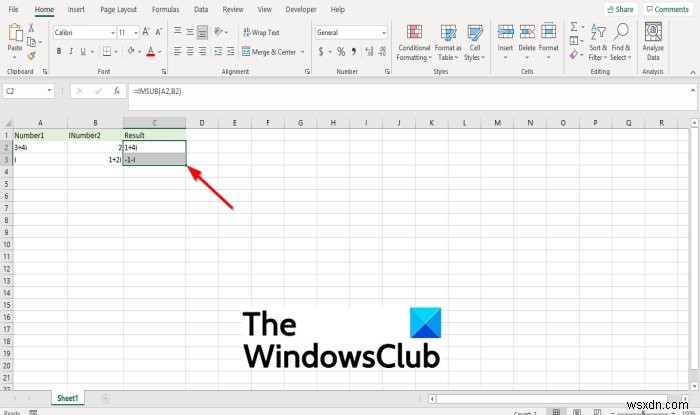 Microsoft Excel में IMSUB फ़ंक्शन का उपयोग कैसे करें 