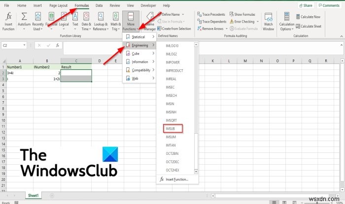 Microsoft Excel में IMSUB फ़ंक्शन का उपयोग कैसे करें 