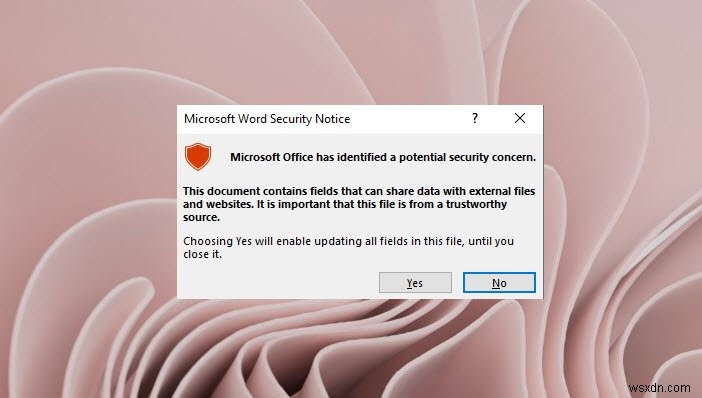 Microsoft Office ने एक संभावित सुरक्षा चिंता की पहचान की है 