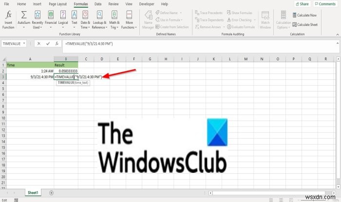 Microsoft Excel में TIMEVALUE फ़ंक्शन का उपयोग कैसे करें 