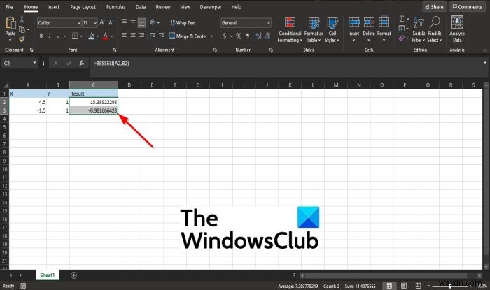 Microsoft Excel में BESSELI फ़ंक्शन का उपयोग कैसे करें 