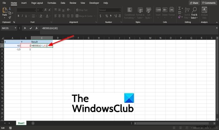 Microsoft Excel में BESSELI फ़ंक्शन का उपयोग कैसे करें 