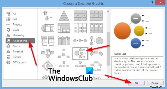 PowerPoint में एक रेडियल सूची कैसे बनाएं 