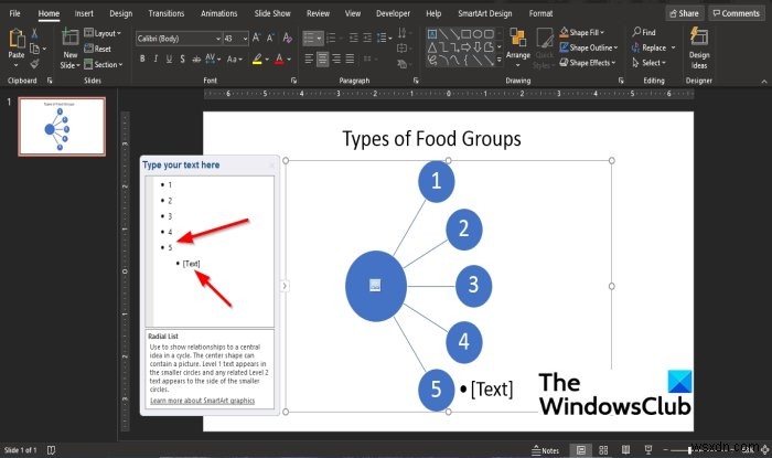 PowerPoint में एक रेडियल सूची कैसे बनाएं 