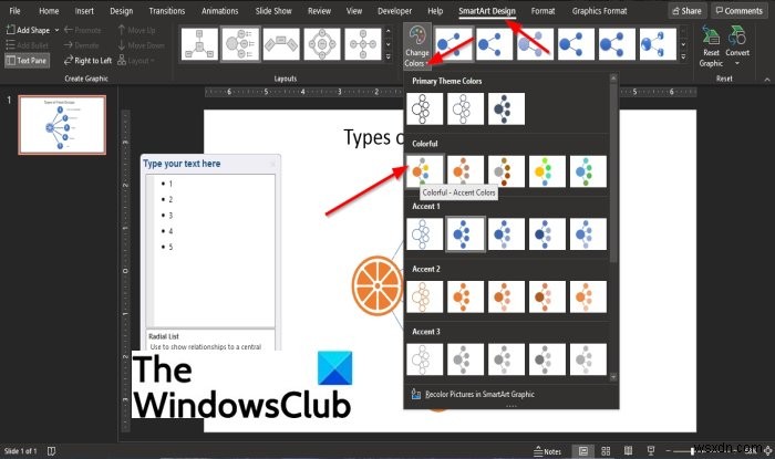 PowerPoint में एक रेडियल सूची कैसे बनाएं 