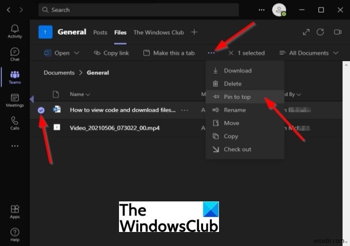 Microsoft Teams में किसी फ़ाइल को शीर्ष पर कैसे पिन करें 