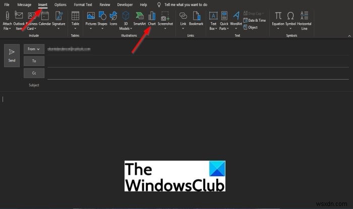 आउटलुक ईमेल में चार्ट कैसे डालें 