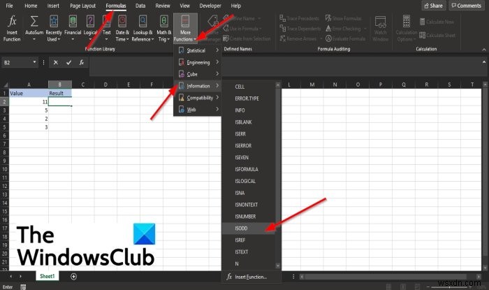 Microsoft Excel में ISODD फ़ंक्शन का उपयोग कैसे करें 