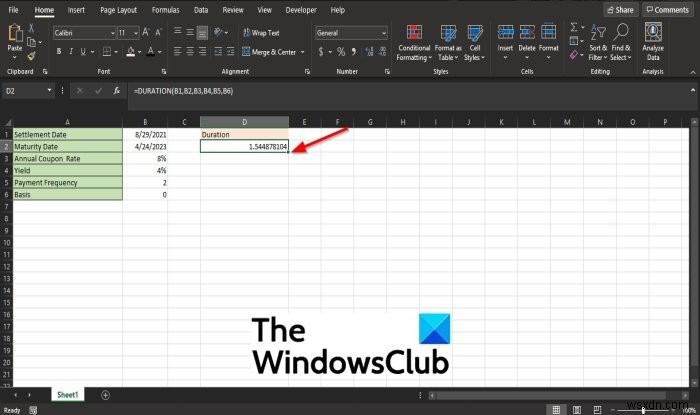 Microsoft Excel में अवधि वित्तीय फ़ंक्शन का उपयोग कैसे करें 