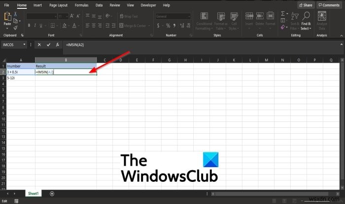 Microsoft Excel में IMSIN फ़ंक्शन का उपयोग कैसे करें 