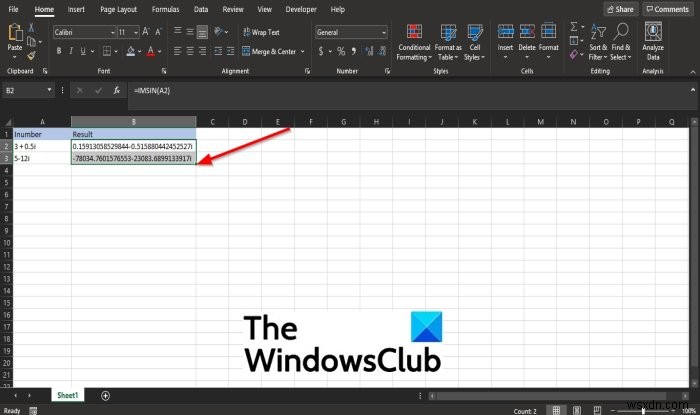 Microsoft Excel में IMSIN फ़ंक्शन का उपयोग कैसे करें 