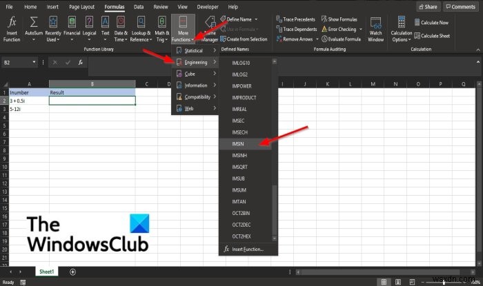 Microsoft Excel में IMSIN फ़ंक्शन का उपयोग कैसे करें 